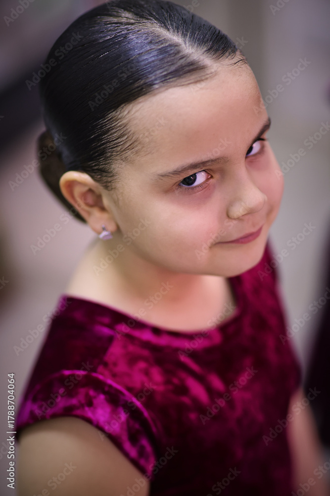 Fototapeta premium Young dancer preparing for a ballroom competition