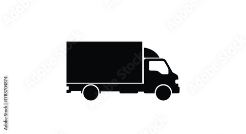 Delivery truck icon silhouette on white background illustration