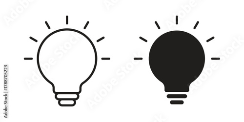 Light bulb icon, vector graphics collection. logotype graphic art design