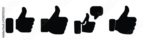 Thumbs up like icon vector illustration for social media approval and positive feedback design element