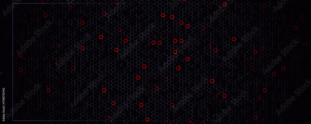 Fraud detection fintech background, sleek hex grid with red anomaly dots. Risk reports, KYC flows, AML dashboards. Finance backgrounds for banks. Vector illustration