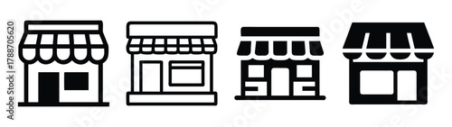 Vector illustration of storefronts and shopfronts for business design and architecture concepts design