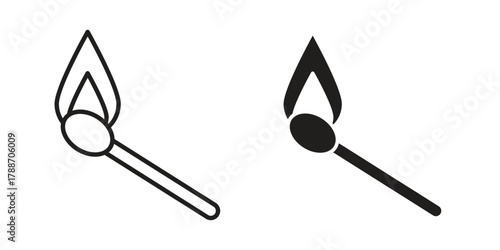 Match fire icon, vector graphics collection. logotype graphic art design
