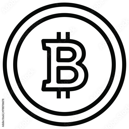 Bitcoin symbol inside a circle