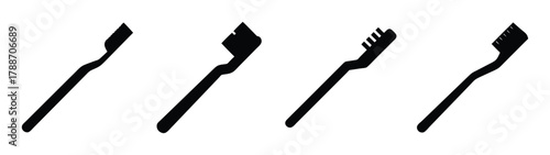 Illustration of dental hygiene toothbrush set for oral care and teeth cleaning routine vector graphic