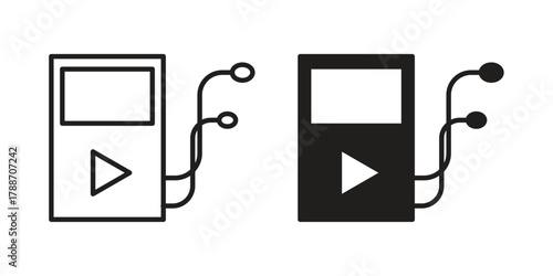 Mp3 Player icon, vector graphics collection. logotype graphic art design