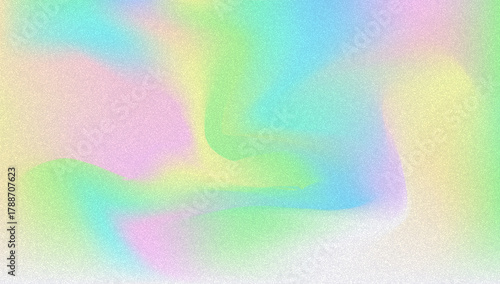 Noise Gradient Background. Abstract Grainy Bg In Pink, Purple And Blue Colors. Iridescent Hologram. Pearlescent Holographic Texture With Rainbow Foil. Futuristic 3d Wallpaper With Lens Burn