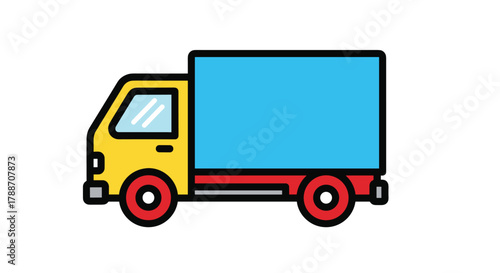 Express delivery service concept with a colorful flat design truck icon