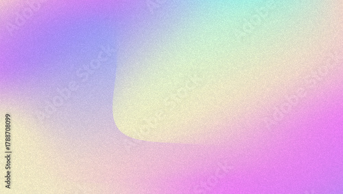 Noise Gradient Background. Abstract Grainy Bg In Pink, Purple And Blue Colors. Iridescent Hologram. Pearlescent Holographic Texture With Rainbow Foil. Aesthetic Paint Wave With Plastic Flow