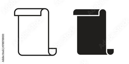Paper Scroll icon, vector graphics collection. logotype graphic art design