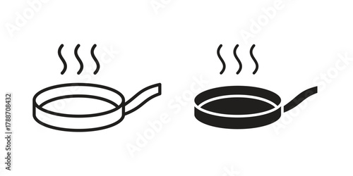 Pan frying icon, vector graphics collection. logotype graphic art design