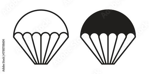 Parachute icon, vector graphics collection. logotype graphic art design