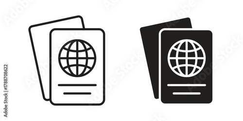 Passport icon, vector graphics collection. logotype graphic art design