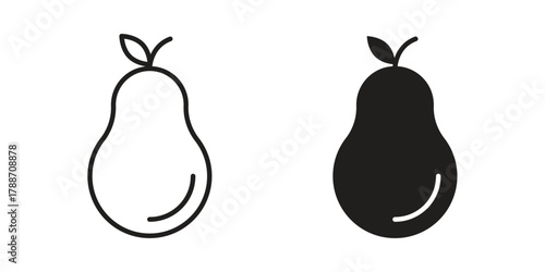 Pear icon, vector graphics collection. logotype graphic art design