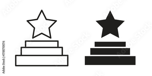 Podium star icon, vector graphics collection. logotype graphic art design