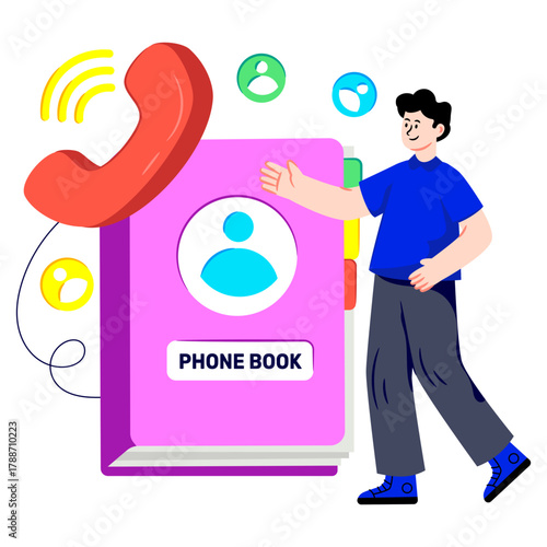 Premium download illustration of contact book