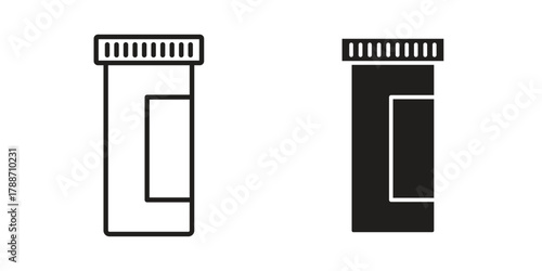 Prescription bottle icon, vector graphics collection. logotype graphic art design