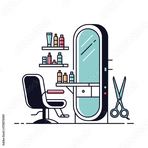 Saloon parlor icon logo flat vector design