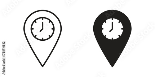 Real time location icon, vector graphics collection. logotype graphic art design