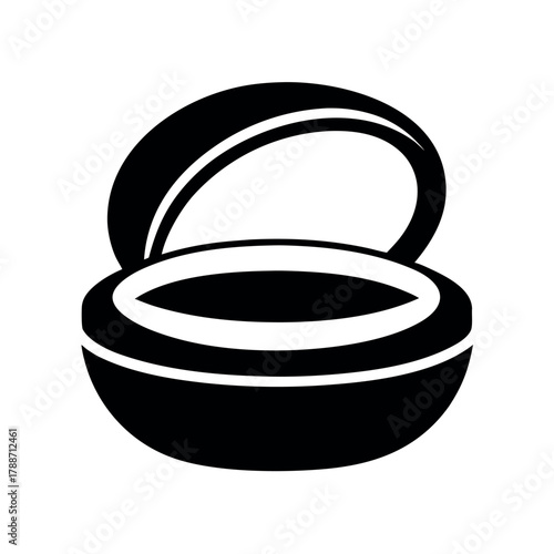 Contact Lens Case Black Silhouette Icon Vector