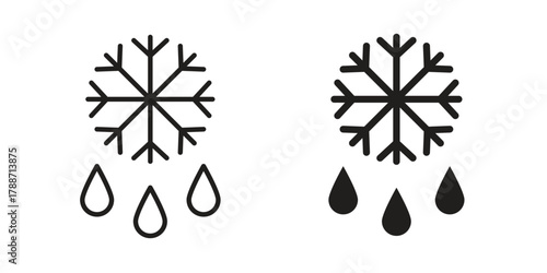 Snowflake droplets icon, vector graphics collection. logotype graphic art design