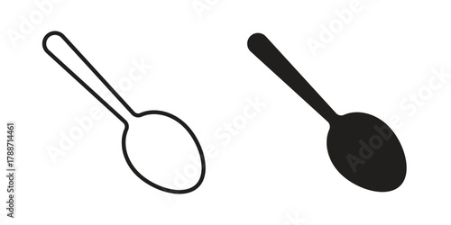 Spoon icon, vector graphics collection. logotype graphic art design