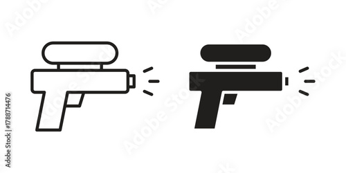 Squirt gun icon, vector graphics collection. logotype graphic art design