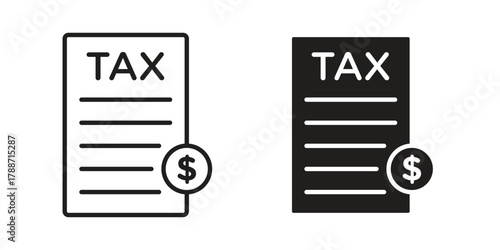 Tax icon, vector graphics collection. logotype graphic art design