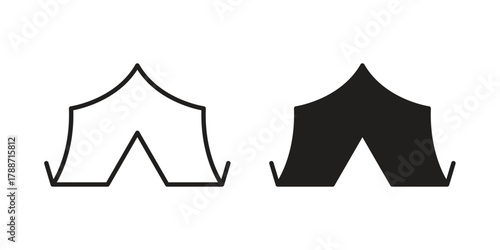 Tent icon, vector graphics collection. logotype graphic art design