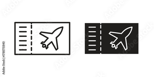 Ticket airline icon, vector graphics collection. logotype graphic art design
