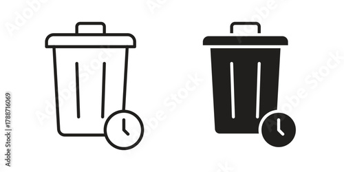 Time waste icon, vector graphics collection. logotype graphic art design