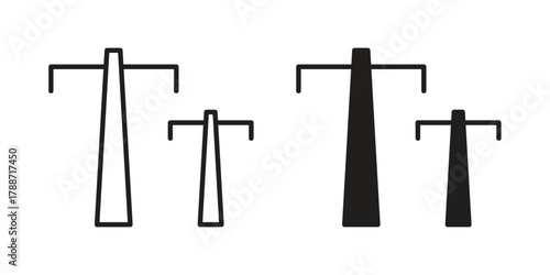 Utility pole icon, vector graphics collection. logotype graphic art design