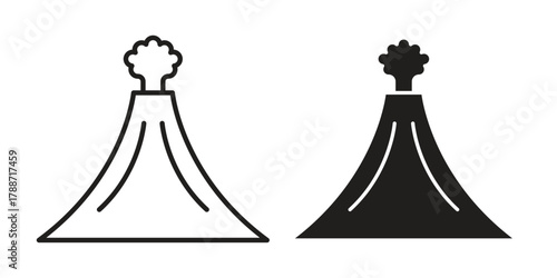 Volcano icon, vector graphics collection. logotype graphic art design