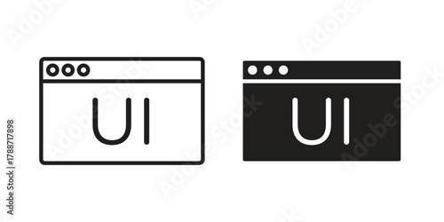 Website UI design icon, vector graphics collection. logotype graphic art design