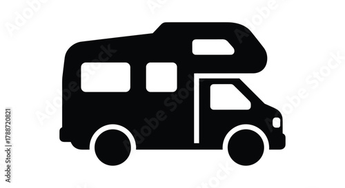 Recreational vehicle icon for camping and travel adventures