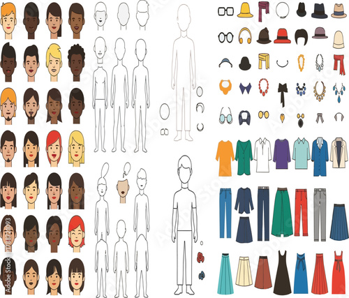 Pixel art avatar generator a diverse collection of customizable character parts for creating unique digital identities and personas
