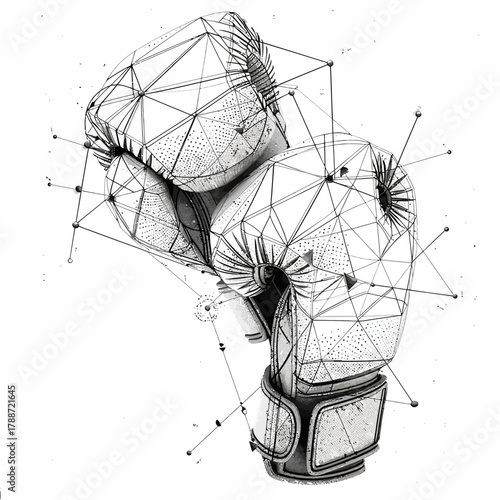 Abstract Origami Boxing Gloves Vector