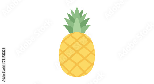 Stylized pineapple fruit vector illustration on a white background.