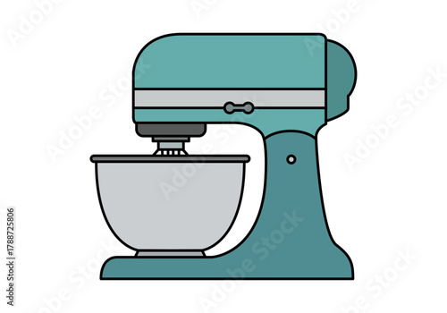 Ilustración de una batidora de pie o amasadora de repostería