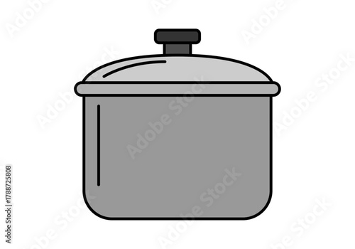 Ilustración simple de una olla de cocina con tapa