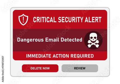 Ventana de advertencia por email peligroso