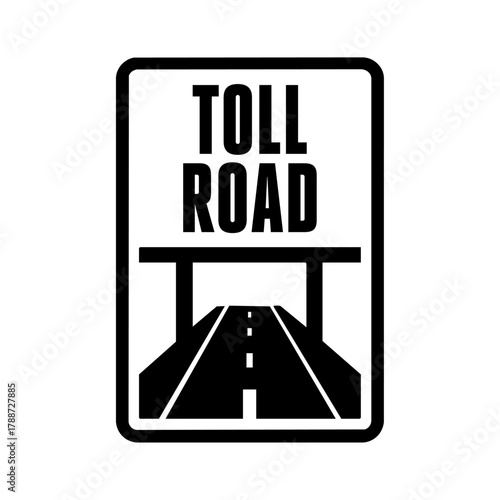 toll road sign with text and a highway passage symbol, representing paid motorway entry or expressway infrastructure.