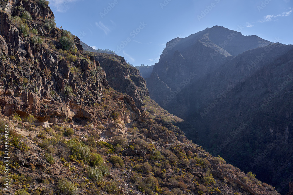 Fototapeta premium Rugged canyon walls and trail