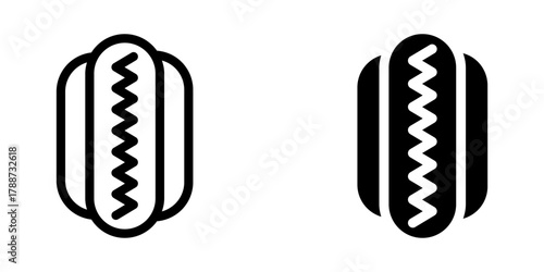 sausage and hot dog bun icon vector