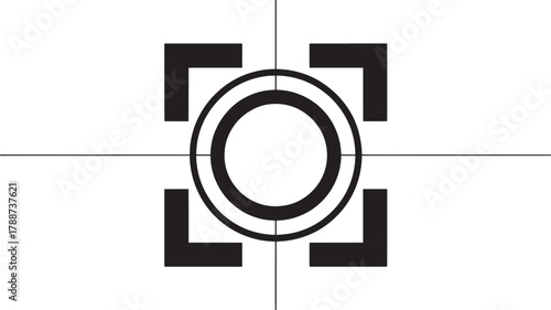 Target icon with crosshairs simple flat glyph for user interface design isolated on white background
