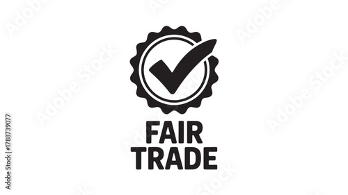 Fair trade icon symbol of ethical production and sustainable business practices isolated on white background