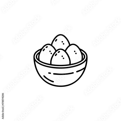 Bowl of Eggs - A Simple and Nutritious Food Illustration.