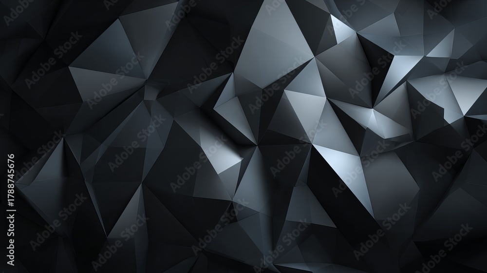 Obraz premium Stunning dark geometric abstract background with sharp edges and dramatic light creating a sense of depth and sophistication for modern design projects