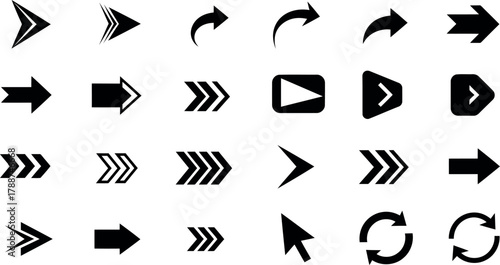 Arrow icon set Vector