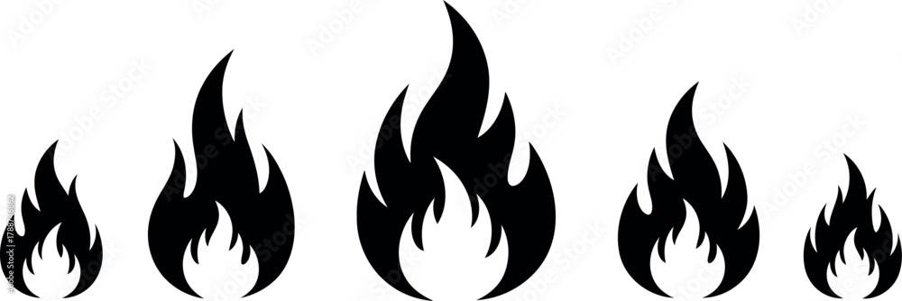 Fototapeta premium Flame icon set Vector